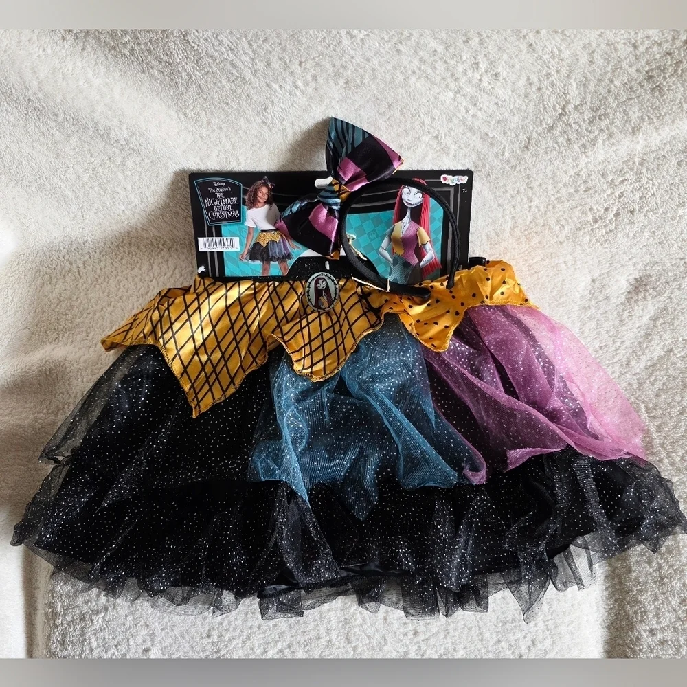 NWT Nightmare Before Christmas Sally Tutu and Headband Costume Kit for Tweens